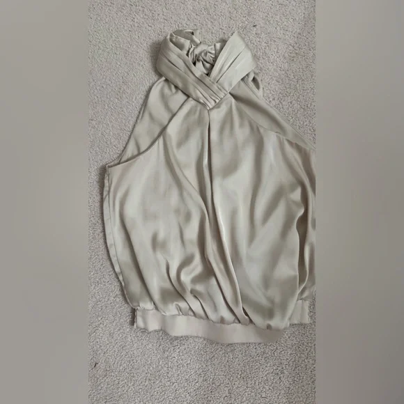 Express Cream Ruffled Cut Out Blouse - Picture 2 of 2